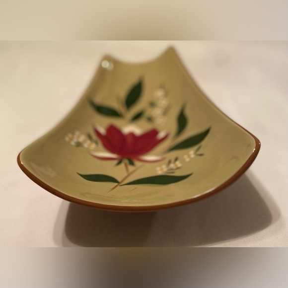 Stangl Pottery 'Magnolia' Footed Relish Tray Curved Dish Mid Century Modern - Picture 6 of 7